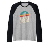 I Love Cycling Scenic Biking Enthusiast Graphic Raglan Baseball Tee