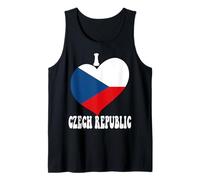 I Love Czechia I Love Prague Proud Czech Pride Flag Heart Tank Top