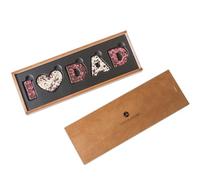 I love Dad - Dark chocolate - Chocolate letters | Father's Day | Birthday | Present Dad | Gift idea | Gift for daddy | Papa | Wooden box