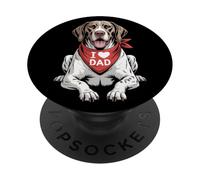I Love Dad English Pointer Lover Dog Father's Day PopSockets Adhesive PopGrip