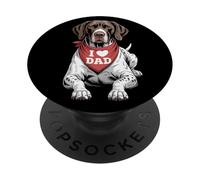 I Love Dad German Shorthaired Pointer Lover Dog Father's Day PopSockets Adhesive PopGrip