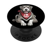 I Love Dad Irish Wolfhound Lover Dog Father's Day PopSockets Adhesive PopGrip