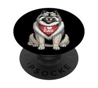 I Love Dad Keeshond Lover Dog Father's Day PopSockets Adhesive PopGrip