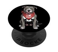 I Love Dad Pit Bull Lover Dog Father's Day PopSockets Adhesive PopGrip