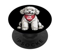 I Love Dad Poodle Lover Dog Father's Day PopSockets Adhesive PopGrip