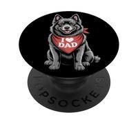 I Love Dad Schipperke Lover Dog Father's Day PopSockets Adhesive PopGrip