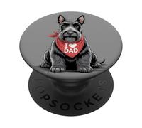 I Love Dad Scottish Terrier Lover Dog Father's Day PopSockets Adhesive PopGrip