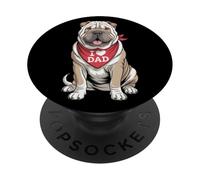 I Love Dad Shar Pei Lover Dog Father's Day PopSockets Adhesive PopGrip