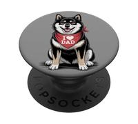 I Love Dad Shiba Inu Lover Dog Father's Day PopSockets Adhesive PopGrip