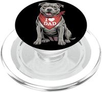 I Love Dad Staffordshire Bull Terrier Lover Dog Father's Day PopSockets PopGrip for MagSafe