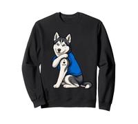 I Love Dad Tattoed Husky Dog Daddy Husky Owner Dog Lover Sweatshirt