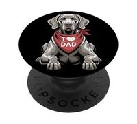 I Love Dad Weimaraner Lover Dog Father's Day PopSockets Adhesive PopGrip