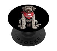 I Love Dad Wirehaired Pointing Griffon Lover Dog Fathers Day PopSockets Adhesive PopGrip