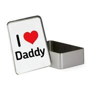I Love Daddy, Father's Day Gift, Metal Tin Storage Box, Biscuit, Chocolate,Tin, Emergency Stuff Tin. (Rectangular)