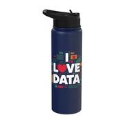 I Love Data Analytics Enthusiast Design Stainless Steel Insulated Water Bottle