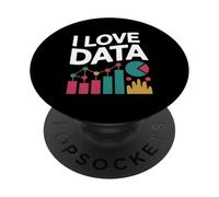 I Love Data Analytics Graphs Charts PopSockets Adhesive PopGrip