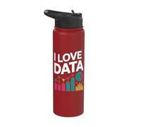 I Love Data Analytics Graphs Charts Stainless Steel Insulated Water Bottle