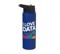 I Love Data Analytics Graphs Charts Stainless Steel Insulated Water Bottle
