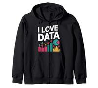 I Love Data Analytics Graphs Charts Zip Hoodie