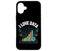 I Love Data Analytics Graphs Tech Enthusiast Case for iPhone 16 Plus