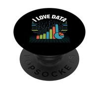 I Love Data Analytics Graphs Tech Enthusiast PopSockets Adhesive PopGrip