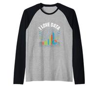 I Love Data Analytics Graphs Tech Enthusiast Raglan Baseball Tee
