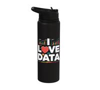 I Love Data Analytics Graphs Trends Stainless Steel Insulated Water Bottle
