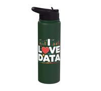 I Love Data Analytics Graphs Trends Stainless Steel Insulated Water Bottle
