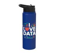 I Love Data Analytics Visual Enthusiast Stainless Steel Insulated Water Bottle