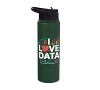 I Love Data Analytics Visual Enthusiast Stainless Steel Insulated Water Bottle