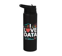 I Love Data Analytics Visual Enthusiast Stainless Steel Insulated Water Bottle