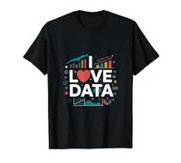 I Love Data Analytics Visual Enthusiast Value Graphic T-Shirt, Men, Black, L