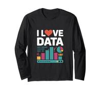 I Love Data Binary Charts Graphs Long Sleeve T-Shirt