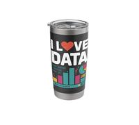 I Love Data Binary Charts Graphs Stainless Steel Insulated Tumbler