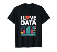 I Love Data Binary Charts Graphs Value Graphic T-Shirt, Men, Black, M