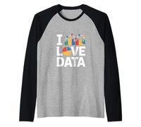 I Love Data Charts Graphs Enthusiast Raglan Baseball Tee