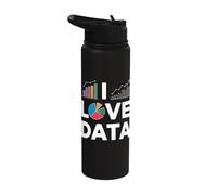 I Love Data Charts Graphs Enthusiast Stainless Steel Insulated Water Bottle