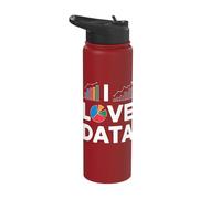 I Love Data Charts Graphs Enthusiast Stainless Steel Insulated Water Bottle