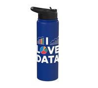 I Love Data Charts Graphs Enthusiast Stainless Steel Insulated Water Bottle