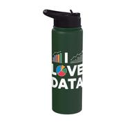 I Love Data Charts Graphs Enthusiast Stainless Steel Insulated Water Bottle