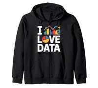 I Love Data Charts Graphs Enthusiast Zip Hoodie