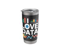 I Love Data Colorful Analytics Charts Stainless Steel Insulated Tumbler