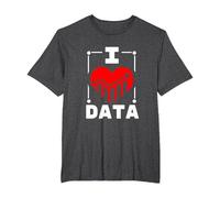 I Love Data Data Builder T-Shirt, Men's Big and Tall, Dark Heather Grey, 3X Tall