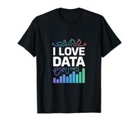 I Love Data Enthusiast Design Value Graphic T-Shirt, Men, Black, L