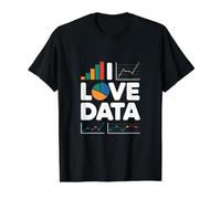 I Love Data Enthusiast Science Graphs Value Graphic T-Shirt, Men, Black, M