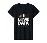 I Love Data Enthusiast Science Graphs Value Graphic T-Shirt, Women, Black, M