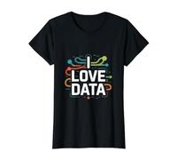 I Love Data Enthusiast Science Tech Value Graphic T-Shirt, Women, Black, L