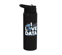I Love Data Enthusiast Statement Stainless Steel Insulated Water Bottle