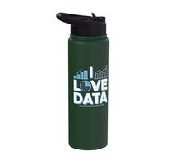 I Love Data Enthusiast Statement Stainless Steel Insulated Water Bottle