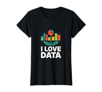 I Love Data Enthusiast Statement Value Graphic T-Shirt, Women, Black, XS
